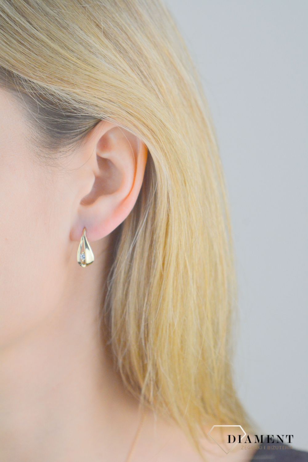 Złote kolczyki damskie 585 z cyrkonią KL 9117 585.jpg